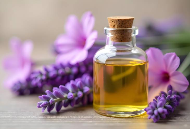 Lavender Oil Elegance in a Glass Bottle